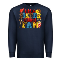 Navy little sister biggest fan softball Premium Sweatshirt - AdoDesignShop