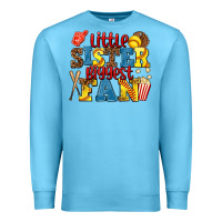 Ocean Blue little sister biggest fan softball Premium Sweatshirt - AdoDesignShop