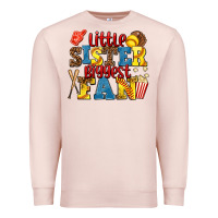Pale Pink little sister biggest fan softball Premium Sweatshirt - AdoDesignShop