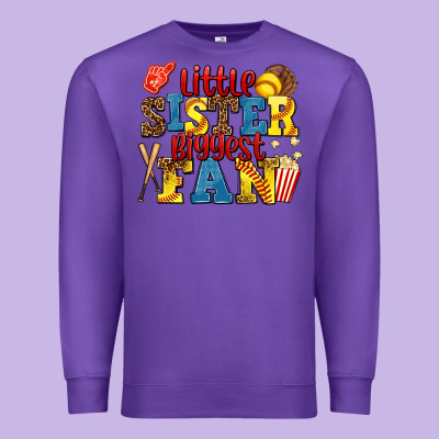 Little Sister Biggest Fan Softball Premium Sweatshirt Designed By Adodesignshop