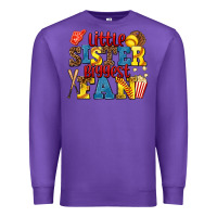 Purple little sister biggest fan softball Premium Sweatshirt - AdoDesignShop