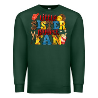 Sports Green little sister biggest fan softball Premium Sweatshirt - AdoDesignShop