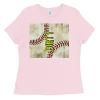 Bubblegum Pink dirty baseball Ladies Tee - TumblerDesignByShophia