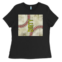 Black dirty baseball Ladies Tee - TumblerDesignByShophia