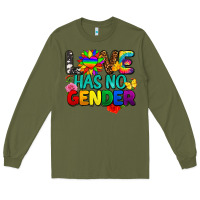 Army Green love has no gender pride Long Sleeve Tee - FaDigitalArtStudio