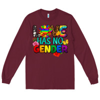 Burgundy love has no gender pride Long Sleeve Tee - FaDigitalArtStudio