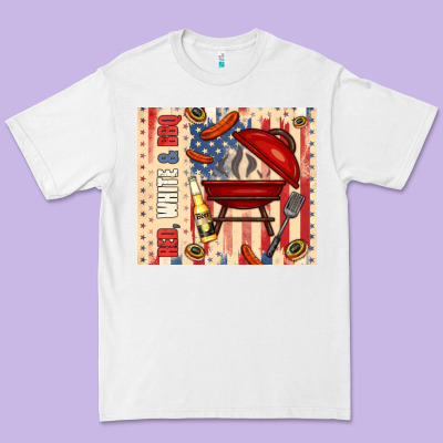 Red White And Bbq Usa Flag Premium Tee Designed By Tumblerdesignbyshophia