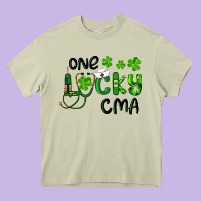 One Lucky Certified Medical Assistant Cma Heavy Core Tee Designed By Ranaportraitstore