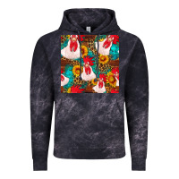 Cloud Black western  chicken with sunflowers seamless pattern Vintage Hoodie - FaDigitalArtStudio