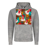 Cloud Rock western  chicken with sunflowers seamless pattern Vintage Hoodie - FaDigitalArtStudio