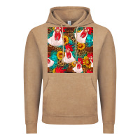 Vintage Coffee western  chicken with sunflowers seamless pattern Vintage Hoodie - FaDigitalArtStudio