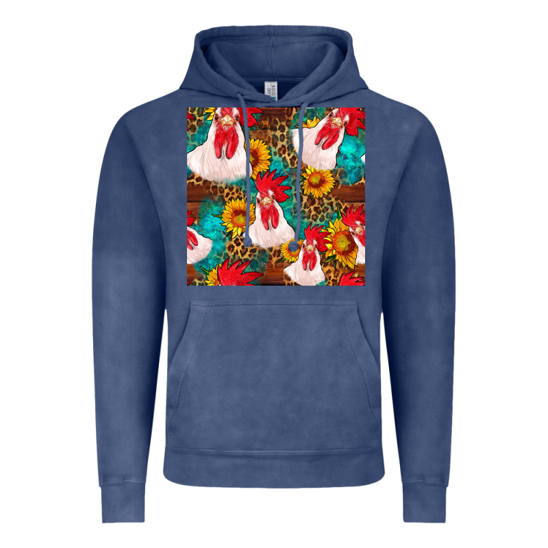 Western  Chicken With Sunflowers Seamless Pattern Vintage Hoodie by FaDigitalArtStudio | Teevron