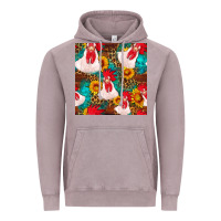 Vintage Zinc western  chicken with sunflowers seamless pattern Vintage Hoodie - FaDigitalArtStudio