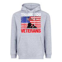 Heather Grey thank you veterans service patriot veteran day american flag t shirt Heavyweight Hoodie - maiPhamDesign