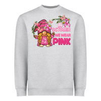 Heather Grey in october we wear pink gnome Heavyweight Sweatshirt - BarkalooDesign