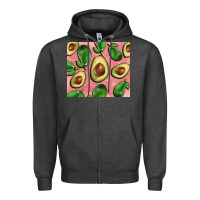 Charcoal Heather avacado pink tumbler Zipper Hoodie - BarkalooDesign