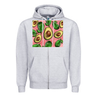 Heather Grey avacado pink tumbler Zipper Hoodie - BarkalooDesign