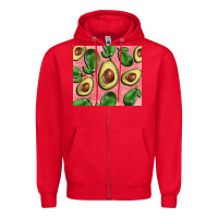 Red avacado pink tumbler Zipper Hoodie - BarkalooDesign