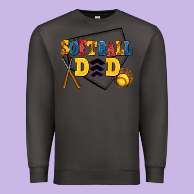 Softball Dad Premium Sweatshirt Designed By Adodesignshop