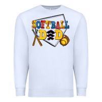 White softball dad Premium Sweatshirt - AdoDesignShop