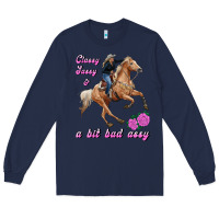 Navy classy sassy & a bit bad assy Long Sleeve Tee - RanaPortraitStore
