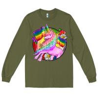 Army Green Pride unicorn Long Sleeve Tee - FaDigitalArtStudio