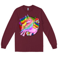 Burgundy Pride unicorn Long Sleeve Tee - FaDigitalArtStudio