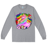 Heather Grey Pride unicorn Long Sleeve Tee - FaDigitalArtStudio