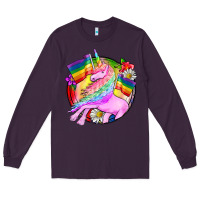 Plum Pride unicorn Long Sleeve Tee - FaDigitalArtStudio