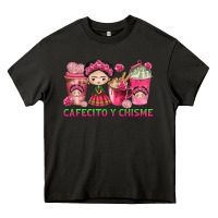 Asphalt Cafecito y Chisme Coffee Cups Heavy Core Tee - texasbilliewilder