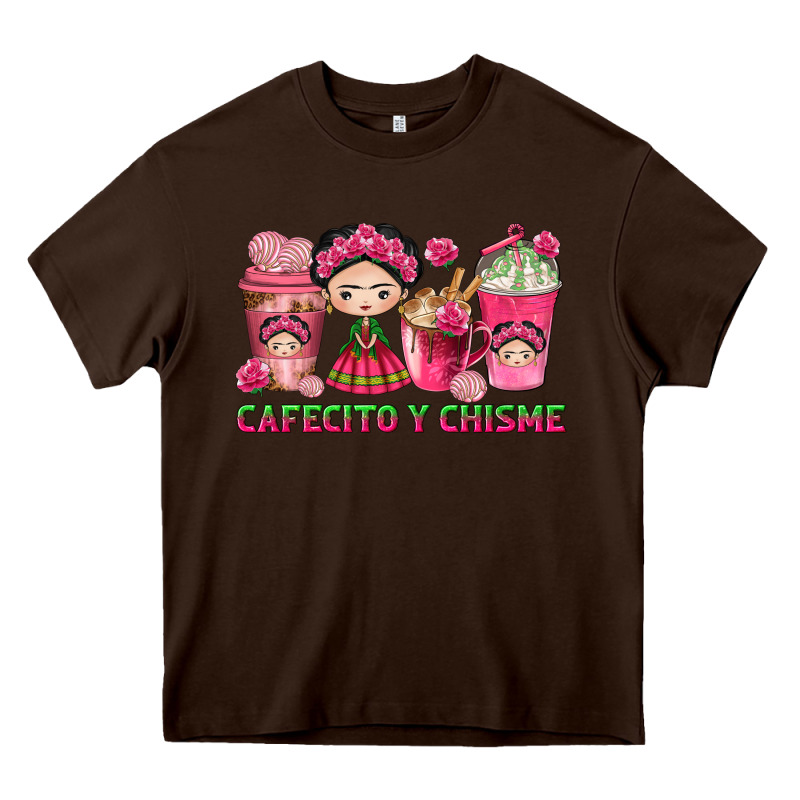 Cafecito Y Chisme Coffee Cups Heavy Core Tee by texasbilliewilder | Teevron