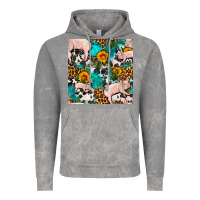 Cloud Rock american yorkshire pig seamless pattern Vintage Hoodie - FaDigitalArtStudio