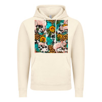 Vintage Artic american yorkshire pig seamless pattern Vintage Hoodie - FaDigitalArtStudio