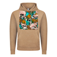 Vintage Coffee american yorkshire pig seamless pattern Vintage Hoodie - FaDigitalArtStudio
