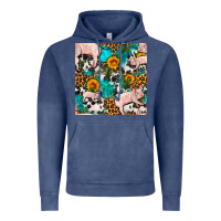 Vintage Denim american yorkshire pig seamless pattern Vintage Hoodie - FaDigitalArtStudio