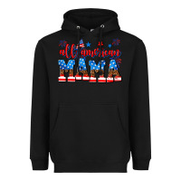 Black all american mama Heavyweight Hoodie - AdoDesignShop