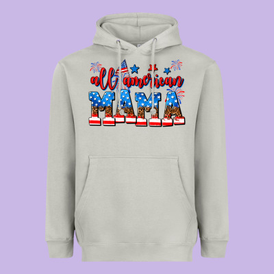 All American Mama Heavyweight Hoodie Designed By Adodesignshop