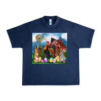 Navy Farm animals 20oz Urban Heavy Tee - OliviaCreatesArt
