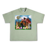 Oil Green Farm animals 20oz Urban Heavy Tee - OliviaCreatesArt