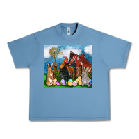 Pebble Blue Farm animals 20oz Urban Heavy Tee - OliviaCreatesArt
