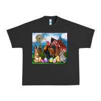 Pigment Black Farm animals 20oz Urban Heavy Tee - OliviaCreatesArt