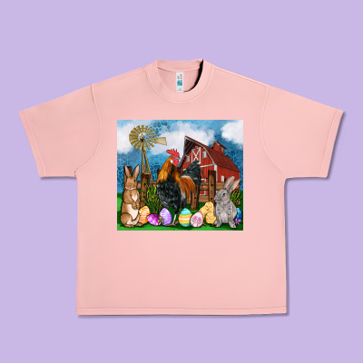 Farm Animals 20oz Urban Heavy Tee Designed By Oliviacreatesart