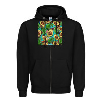 Black avacado with turquoise and leopard background mug coaster Zipper Hoodie - BarkalooDesign