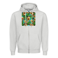 Dove Grey avacado with turquoise and leopard background mug coaster Zipper Hoodie - BarkalooDesign