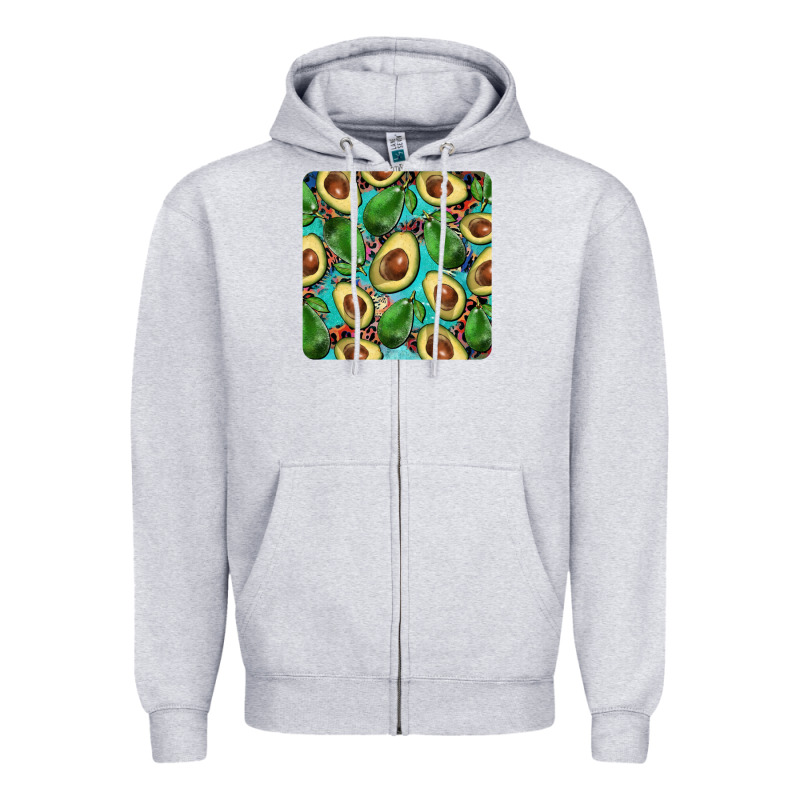 Avacado With Turquoise And Leopard Background Mug Coaster Zipper Hoodie by BarkalooDesign | Teevron
