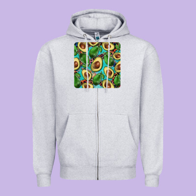 Avacado With Turquoise And Leopard Background Mug Coaster Zipper Hoodie Designed By Barkaloodesign