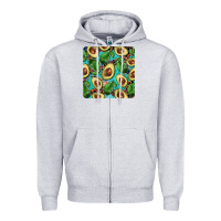 Heather Grey avacado with turquoise and leopard background mug coaster Zipper Hoodie - BarkalooDesign