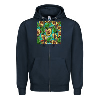 Navy avacado with turquoise and leopard background mug coaster Zipper Hoodie - BarkalooDesign