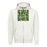 Oatmeal Heather avacado with turquoise and leopard background mug coaster Zipper Hoodie - BarkalooDesign