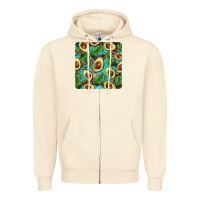 Sandshell avacado with turquoise and leopard background mug coaster Zipper Hoodie - BarkalooDesign